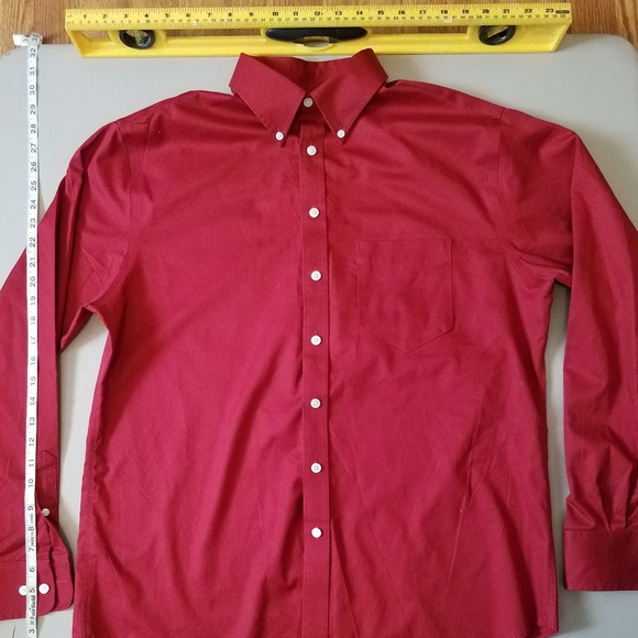 Merona, Mens Long Sleeve Red White Checker Plaid B - Picture 1 of 1